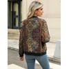 image:imageZeagoo Womens Bomber Jacket Casual Coat Zip Up Spring Fall Clothes with Pockets SXXLMulticolor