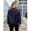 image:imageZeagoo Womens Bomber Jacket Casual Coat Zip Up Spring Fall Clothes with Pockets SXXLNavy Blue