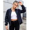 image:imageZeagoo Womens Bomber Jacket Casual Coat Zip Up Spring Fall Clothes with Pockets SXXLNavy Blue