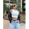 image:imageZeagoo Womens Bomber Jacket Casual Coat Zip Up Spring Fall Clothes with Pockets SXXLSatinblack