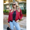 image:imageZeagoo Womens Bomber Jacket Casual Coat Zip Up Spring Fall Clothes with Pockets SXXLWine Red