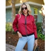 image:imageZeagoo Womens Bomber Jacket Casual Coat Zip Up Spring Fall Clothes with Pockets SXXLWine Red