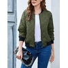 image:imageZeagoo Womens Bomber Jacket Casual Coat Zip Up Spring Fall Clothes with Pockets SXXLZarmy Green