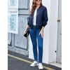 image:imageZeagoo Womens Bomber Jacket Casual Coat Zip Up Spring Fall Clothes with Pockets SXXLZnavy Blue