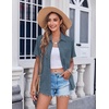 image:imageZeagoo Womens Button Down Shirt Bust Pocket Short Sleeve Blouses Business Casual Work Tops Summer OutfitsDark Denim Blue