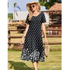 image:imageZeagoo Womens Casual Dresses for Summer Short Sleeve Flare Midi Dress Loose Beach Sundress Pleated Front Dress with PocketsBlack Sp122