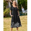 image:imageZeagoo Womens Casual Dresses for Summer Short Sleeve Flare Midi Dress Loose Beach Sundress Pleated Front Dress with PocketsBlack Sp122