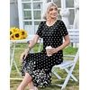 image:imageZeagoo Womens Casual Dresses for Summer Short Sleeve Flare Midi Dress Loose Beach Sundress Pleated Front Dress with PocketsBlack Sp122
