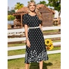 image:imageZeagoo Womens Casual Dresses for Summer Short Sleeve Flare Midi Dress Loose Beach Sundress Pleated Front Dress with PocketsBlack Sp122
