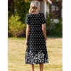 image:imageZeagoo Womens Casual Dresses for Summer Short Sleeve Flare Midi Dress Loose Beach Sundress Pleated Front Dress with PocketsBlack Sp122