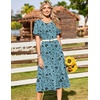 image:imageZeagoo Womens Casual Dresses for Summer Short Sleeve Flare Midi Dress Loose Beach Sundress Pleated Front Dress with PocketsGreen Sf237