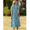 image:imageZeagoo Womens Casual Dresses for Summer Short Sleeve Flare Midi Dress Loose Beach Sundress Pleated Front Dress with PocketsGreen Sf237