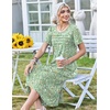 image:imageZeagoo Womens Casual Dresses for Summer Short Sleeve Flare Midi Dress Loose Beach Sundress Pleated Front Dress with PocketsGreen Xh534