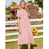 image:imageZeagoo Womens Casual Dresses for Summer Short Sleeve Flare Midi Dress Loose Beach Sundress Pleated Front Dress with PocketsPink Jh1