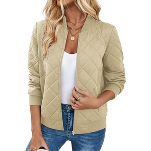 image:imageZeagoo Womens Bomber Jacket Casual Coat Zip Up Spring Fall Clothes with Pockets SXXLZkhaki