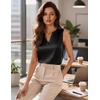 image:imageZeagoo Silk Satin Tank Tops for Women V Neck Business Work Blouses Summer Dressy Casual Sleeveless ShirtsBlack