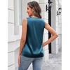 image:imageZeagoo Silk Satin Tank Tops for Women V Neck Business Work Blouses Summer Dressy Casual Sleeveless ShirtsBlue Green