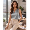 image:imageZeagoo Silk Satin Tank Tops for Women V Neck Business Work Blouses Summer Dressy Casual Sleeveless ShirtsGray