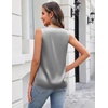 image:imageZeagoo Silk Satin Tank Tops for Women V Neck Business Work Blouses Summer Dressy Casual Sleeveless ShirtsGray
