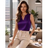image:imageZeagoo Silk Satin Tank Tops for Women V Neck Business Work Blouses Summer Dressy Casual Sleeveless ShirtsPurple