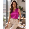 image:imageZeagoo Silk Satin Tank Tops for Women V Neck Business Work Blouses Summer Dressy Casual Sleeveless ShirtsRose Red