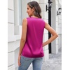 image:imageZeagoo Silk Satin Tank Tops for Women V Neck Business Work Blouses Summer Dressy Casual Sleeveless ShirtsRose Red