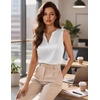 image:imageZeagoo Silk Satin Tank Tops for Women V Neck Business Work Blouses Summer Dressy Casual Sleeveless ShirtsWhite