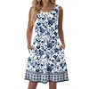 image:imageZeagoo Summer Dresses for Women 2026 Sleeveless Casual Floral Tshirt Sundress with Pockets Loose Tank Beach DressMz950