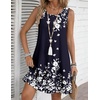image:imageZeagoo Summer Dresses for Women 2026 Sleeveless Casual Floral Tshirt Sundress with Pockets Loose Tank Beach DressNavy Blue Floral