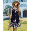 image:imageZeagoo Summer Dresses for Women 2026 Sleeveless Casual Floral Tshirt Sundress with Pockets Loose Tank Beach DressNavy Blue Floral