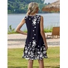 image:imageZeagoo Summer Dresses for Women 2026 Sleeveless Casual Floral Tshirt Sundress with Pockets Loose Tank Beach DressNavy Blue Floral