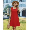 image:imageZeagoo Summer Dresses for Women 2026 Sleeveless Casual Floral Tshirt Sundress with Pockets Loose Tank Beach DressRed