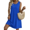 image:imageZeagoo Summer Dresses for Women 2026 Sleeveless Casual Floral Tshirt Sundress with Pockets Loose Tank Beach DressSky Blue