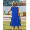 image:imageZeagoo Summer Dresses for Women 2026 Sleeveless Casual Floral Tshirt Sundress with Pockets Loose Tank Beach DressSky Blue