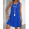 image:imageZeagoo Summer Dresses for Women 2026 Sleeveless Casual Floral Tshirt Sundress with Pockets Loose Tank Beach DressSky Blue