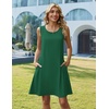 image:imageZeagoo Summer Dresses for Women 2026 Sleeveless Casual Floral Tshirt Sundress with Pockets Loose Tank Beach DressSolid Green
