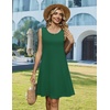 image:imageZeagoo Summer Dresses for Women 2026 Sleeveless Casual Floral Tshirt Sundress with Pockets Loose Tank Beach DressSolid Green