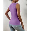 image:imageZeagoo Summer Tank Tops for Women Sleeveless High Neck Ribbed Tank Tops Basic Slim Fitted ShirtsZPurpleSXXL Small