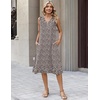 image:imageZeagoo Sundresses Dresses for Women 2026 Summer Sleeveless V Neck Casual Midi Tank Beach Vacation Dresses with PocketsBrown Dot
