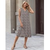 image:imageZeagoo Sundresses Dresses for Women 2026 Summer Sleeveless V Neck Casual Midi Tank Beach Vacation Dresses with PocketsBrown Dot