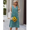 image:imageZeagoo Sundresses Dresses for Women 2026 Summer Sleeveless V Neck Casual Midi Tank Beach Vacation Dresses with PocketsGreen 2
