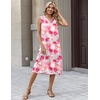 image:imageZeagoo Sundresses Dresses for Women 2026 Summer Sleeveless V Neck Casual Midi Tank Beach Vacation Dresses with PocketsPink 2