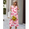 image:imageZeagoo Sundresses Dresses for Women 2026 Summer Sleeveless V Neck Casual Midi Tank Beach Vacation Dresses with PocketsPink 2