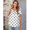 image:imageZeagoo Women Tunic Tops Dressy Casual Summer Short Sleeve Shirts Floral Loose Fit Pleated Boho Top SXXLJh592 Polka Dots