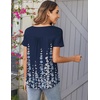 image:imageZeagoo Women Tunic Tops Dressy Casual Summer Short Sleeve Shirts Floral Loose Fit Pleated Boho Top SXXLSf119 Navy Blue Flowers