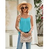 image:imageZeagoo Womens Camisole Tank Tops Summer Adjustable Spaghetti Strap Loose Flowy Sleeveless Shirts Beach Vacation ClothesPeacock Blue
