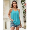 image:imageZeagoo Womens Camisole Tank Tops Summer Adjustable Spaghetti Strap Loose Flowy Sleeveless Shirts Beach Vacation ClothesPeacock Blue