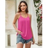 image:imageZeagoo Womens Camisole Tank Tops Summer Adjustable Spaghetti Strap Loose Flowy Sleeveless Shirts Beach Vacation ClothesRose Red