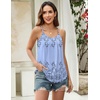 image:imageZeagoo Womens Camisole Tank Tops Summer Adjustable Spaghetti Strap Loose Flowy Sleeveless Shirts Beach Vacation ClothesSf166