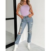 image:imageZeagoo Womens Double Lined Crew Neck Tank Tops Cute Summer Sleeveless Workout Tops Basic Going Out Clothes 2026Light Purple